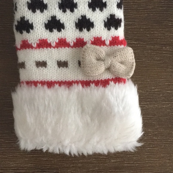 Fleece lined mittens with bows - Picture 3 of 5
